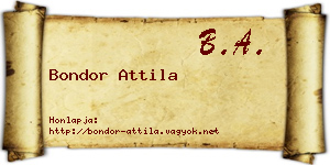 Bondor Attila névjegykártya